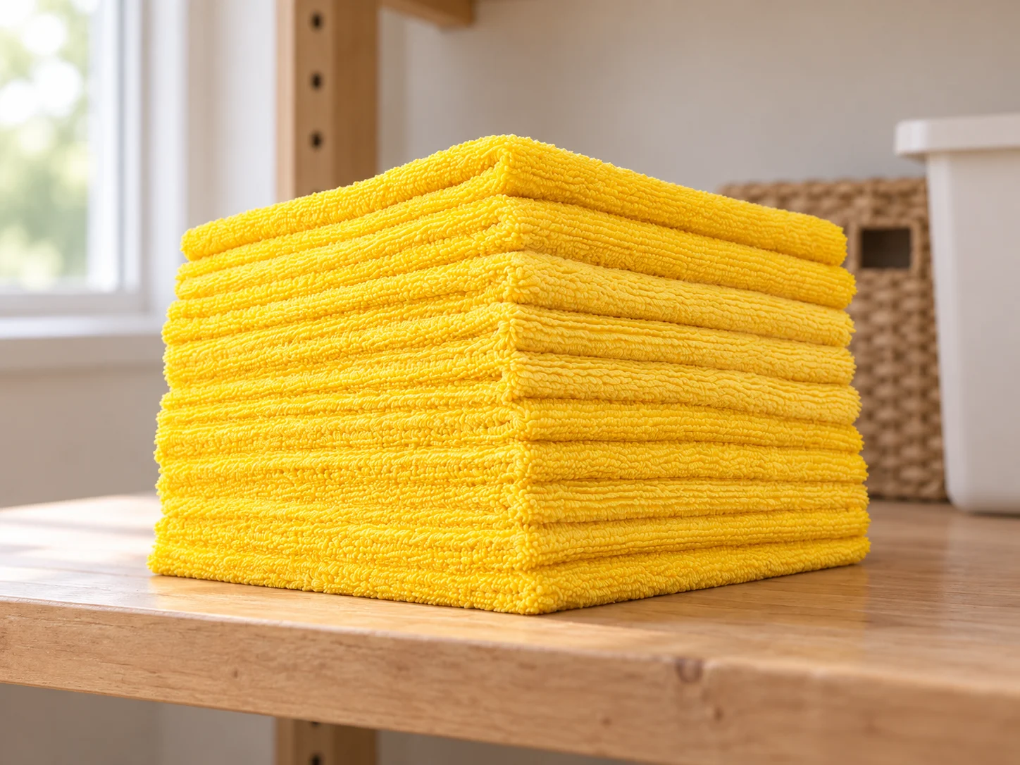 The Rag Company Edgeless 365 microfiber towels in a household setting.