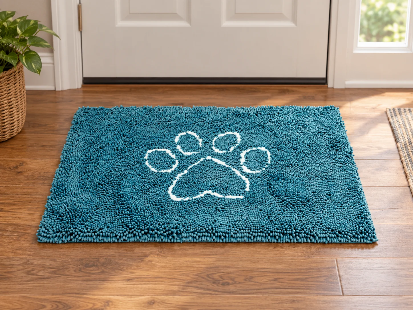 DGS Pet Products Dirty Dog Doormat in a household setting.